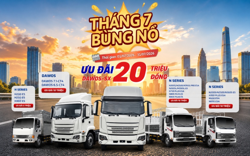 Ưu đãi xe tải JAC tháng 7/2026 mới nhất giảm giá đến 20 triệu đồng