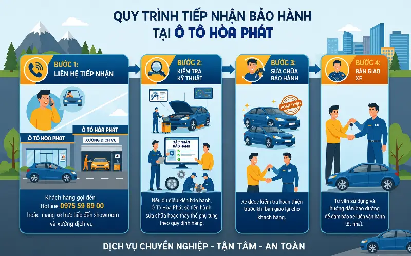 Quy trình bảo hành xe tại Ô tô Hoà Phát