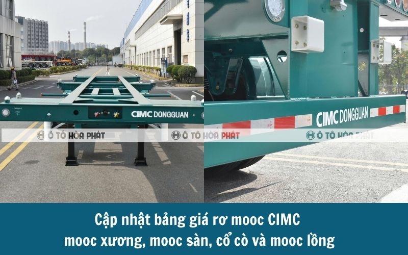 Cập nhật bảng giá rơ mooc CIMC thông thường