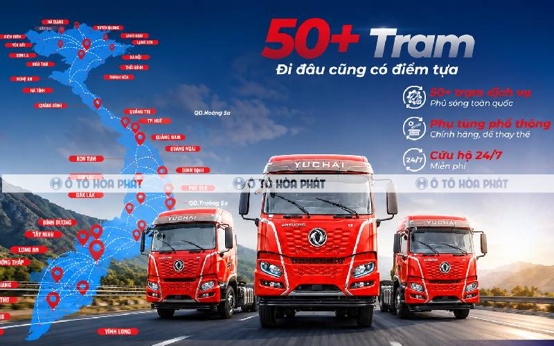 Ô Tô Hoà Phát - Đại lý xe đầu kéo uy tín chính hãng khu vực miền Nam có hơn 50 trạm bảo hành