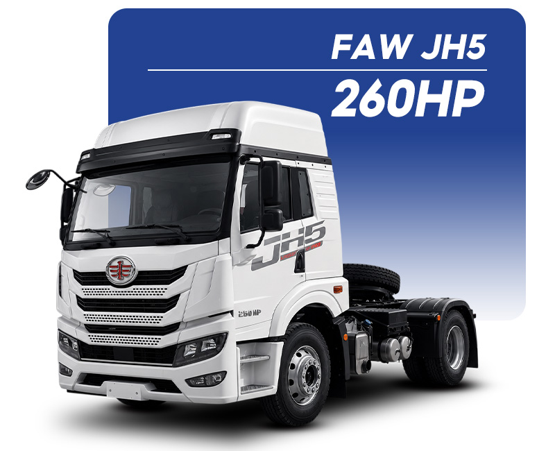 Xe đầu kéo faw JH5 260HP sử dụng động cơ FAW CA6DLD-26E5 công suất 260 HP